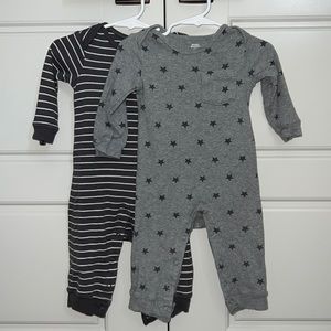 Amazon Essentials Unisex Babies' Long-Sleeve Coveralls. 2 pack. Size 12m.